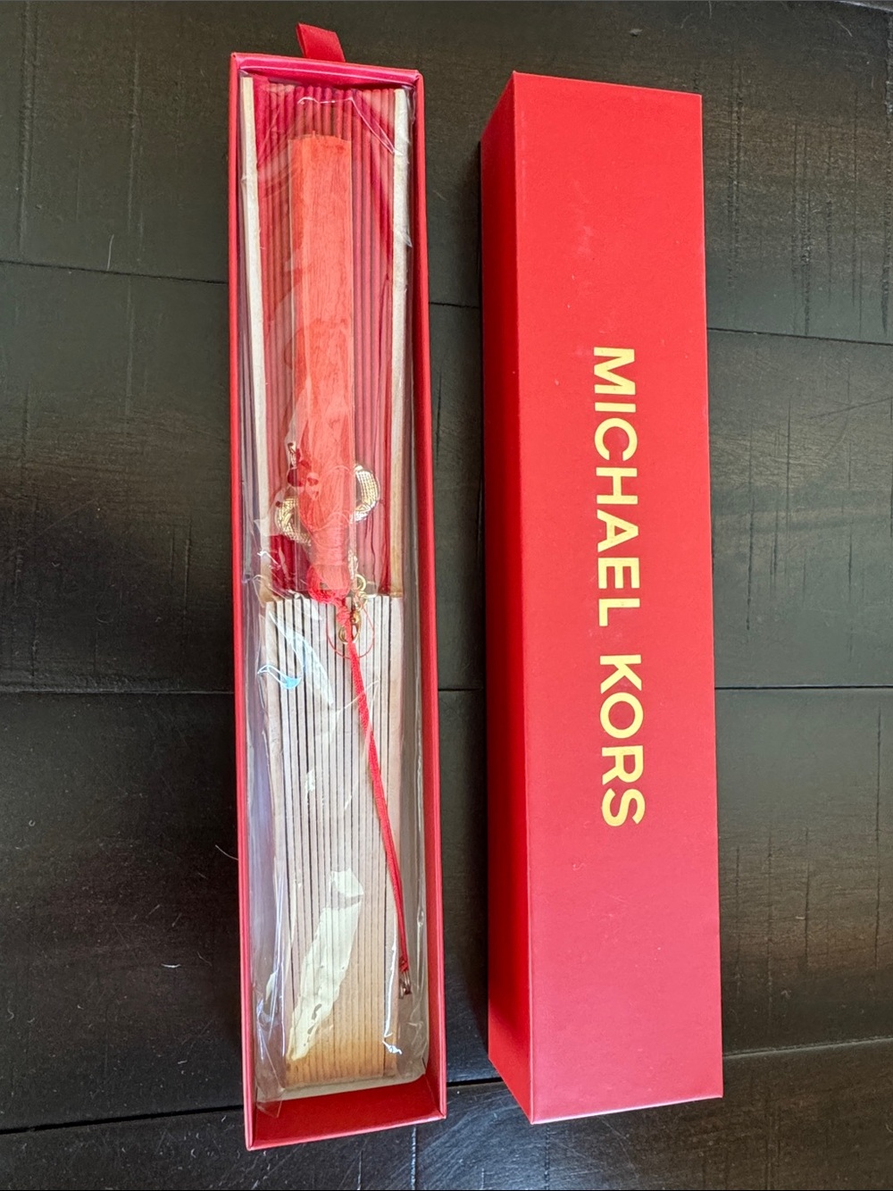 MICHAEL KORS Red handheld Fan
